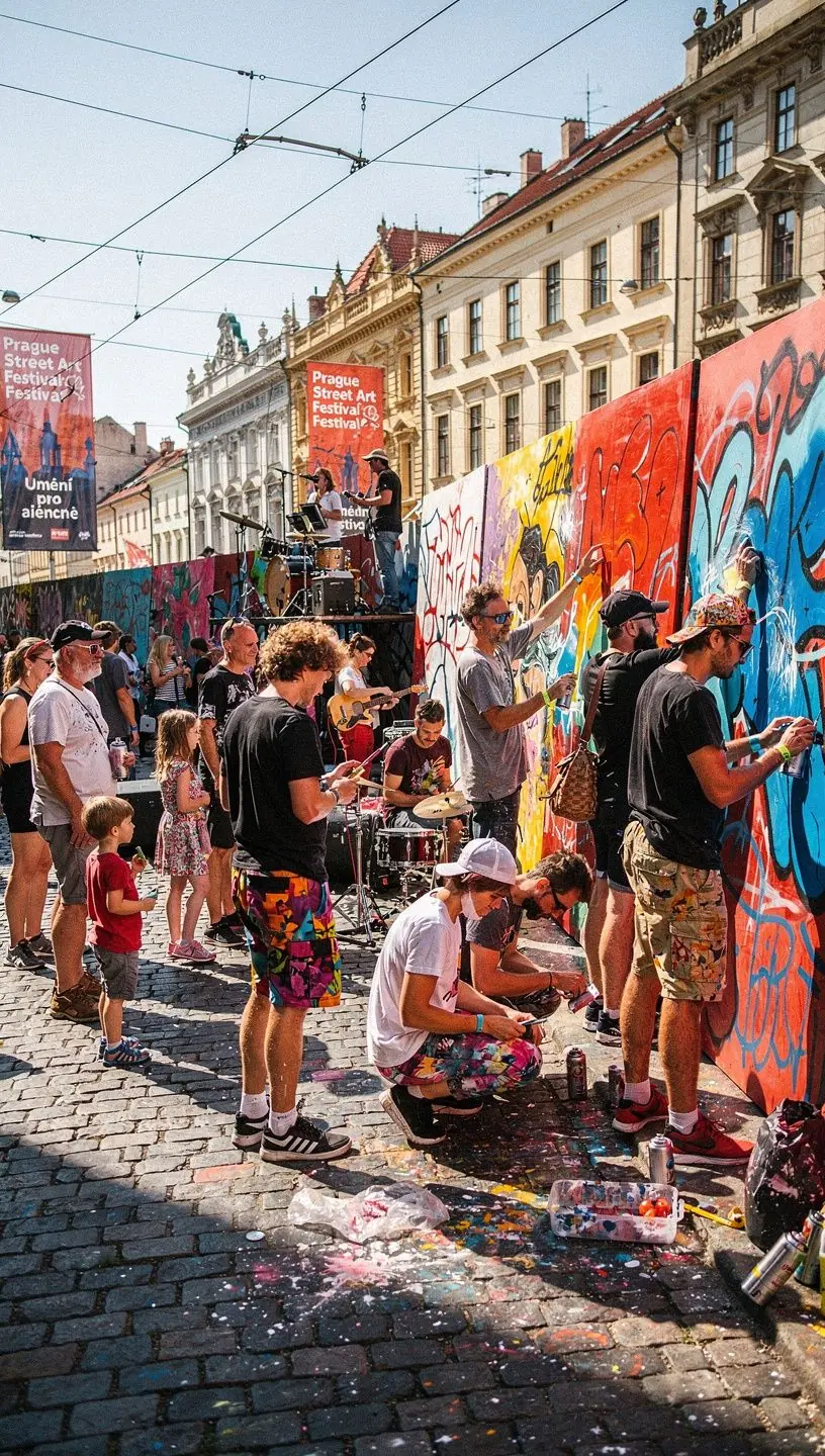 Pohled na divadelní budovu osvětlenou v noci.